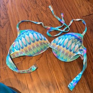 Tie-dyed halter Bikini top